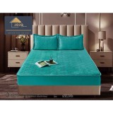 Cumpara ieftin Topper Saltea/Husa de pat matlasata si 2 fete de perne din catifea, cu elastic, model tip topper 180x200 - JO835