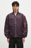 Alpha Industries geacă bomber MA-1 CS barbati, culoarea violet, de tranzitie, oversize, 136136