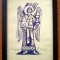 T.035 TABLOU XILOGRAVURA TEMA RELIGIOASA SEMNAT FRANZ WEISS