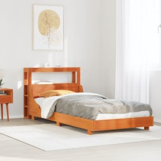 vidaXL Cadru pat fără saltea, maro ceruit, 90x190 cm, lemn masiv pin 3306443