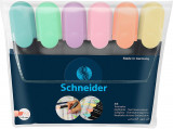 Textmarker Schneider Job Pastel, Varf Lat, 6 Culori/set -(turcoaz, Menta, Lavanda, Roze, Piersica, V