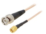 Cablu BNC-SMA 50&Omega; 0,91m Ecranat Transparent