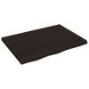 Blat de baie, maro inchis, 80x60x(2-4) cm, lemn masiv tratat