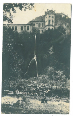 5160 - TISMANA, Gorj, Monastery, Waterfall - old postcard real PHOTO - used 1936 foto