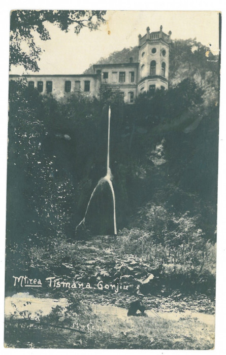 5160 - TISMANA, Gorj, Monastery, Waterfall - old postcard real PHOTO - used 1936