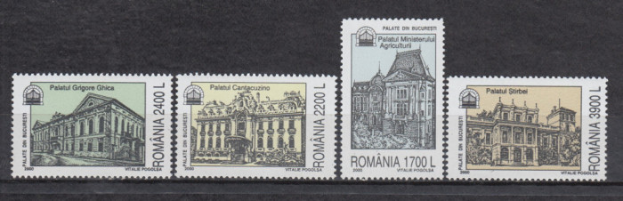 ROMANIA 2000 LP 1525 PALATE DIN BUCURESTI SERIE MNH