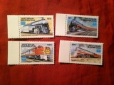 Serie Antigua si Barbuda - Cai Ferate - Trenuri - Ameripex&#039;86 , 4 valori, Nestampilat