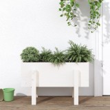 Cumpara ieftin Jardinieră de grădină, alb, 62x30x38 cm, lemn masiv de pin