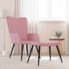 Scaun de relaxare cu taburet, roz, catifea