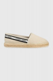 Tommy Jeans espadrile TJW FLATFORM WEBBING culoarea bej, EN0EN02362