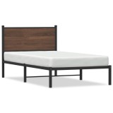 Cumpara ieftin Cadru pat metalic fara saltea, stejar maro, 100x190 cm