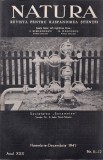 Revista Natura pentru Stiintei, Anul 1941, Nr. 11-12, Romana, 60 Pagini, Brosata, 16x24 cm