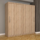 Dulap Dormitor Nova Eco 200 cm x 200 cm fara oglinda, sonoma cu usi glisante sonoma