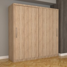 Dulap Dormitor Nova Eco 200 cm x 200 cm fara oglinda, sonoma cu usi glisante sonoma