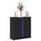 vidaXL Dulap cu LED, negru, 77x34x85 cm, lemn prelucrat 852132