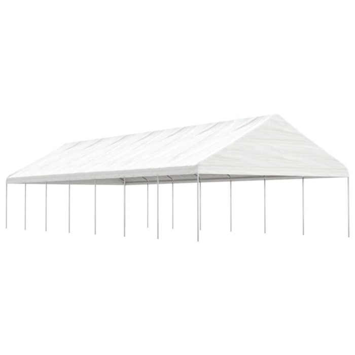 Gossi foisor cu acoperis, alb, 15,61x5,88x3,75 m, polietilena