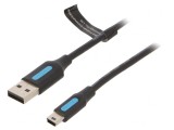 Cablu USB 2.0 Mini B 0,5m Negru, Vention