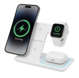 Incarcator Wireless 3-in-1 ProOffice Tech, pentru &icirc;ncărcare rapidă, LED, pentru Telefon, Smartwatch si Casti