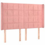 Cumpara ieftin Tablie de pat cu aripioare, roz, 147x16x118/128 cm, catifea