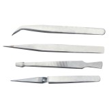 Cumpara ieftin Set 4 Pensete Inox Profesionale Precise - Sprancene, Gene, Cosmetice