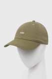 Wood Wood șapcă de baseball din bumbac Low Profile culoarea verde, uni
