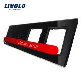 Cumpara ieftin Panou din sticla neagra Livolo pentru 2 intrerupatoare touch si 2 prize