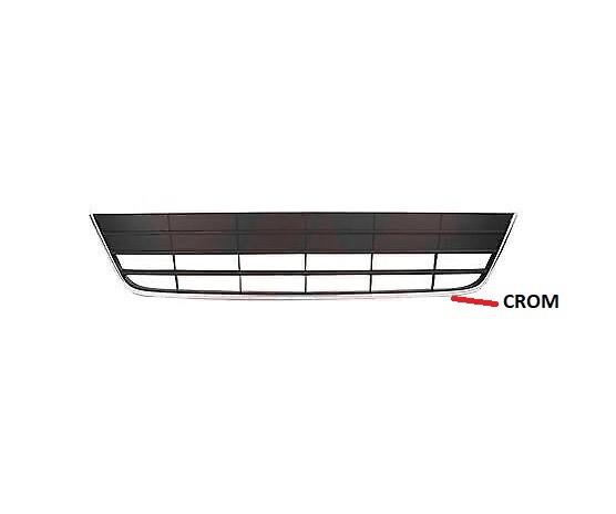 Grila bara Vw Tiguan (5n2) 04.2011-05.2016, Fata Partea centrala, Cu rama cromata,