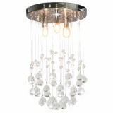 Cumpara ieftin Lustra cu margele de cristal, argintiu, sfera, 3 x bec G9