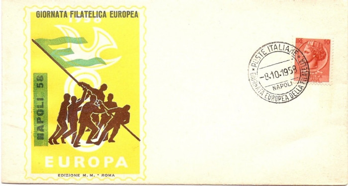 FILATELIE ZIUA FILATELIEI EUROPENE SPANIA FDC 1959