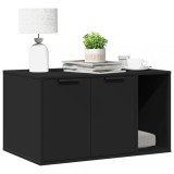 VidaXL Cutie litieră pisici negru 80x50x45 cm lemn prelucrat