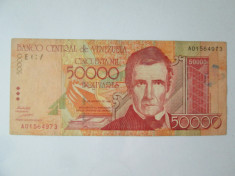 Rara! Venezuela 50 000 Bolivares 1998,nu este din anii 2005/2006 foto