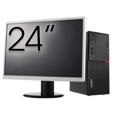 Pachet Calculator Second Hand LENOVO M710T Tower, Intel Core i3-6100 3.70GHz, 8GB DDR4, 500GB HDD, DVD-ROM + Monitor 24&amp;quot; NewTechnology Media