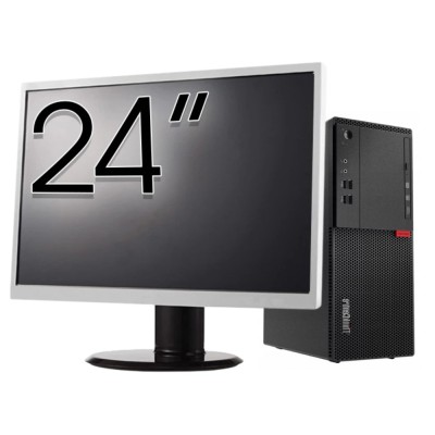 Pachet Calculator Second Hand LENOVO M710T Tower, Intel Core i3-6100 3.70GHz, 8GB DDR4, 500GB HDD, DVD-ROM + Monitor 24&amp;amp;quot; NewTechnology Media foto