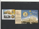 ROMANIA 2014 LP 2028 c LP 2028 a SENATUL ROMANIEI 150 DE ANI SERIE CU TABS + COLITA MNH NESTAMPILATE, Nestampilat
