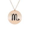 Colier argint 925 placat cu aur Roz personalizat cu semn zodiacal Scorpion, Coliere argint