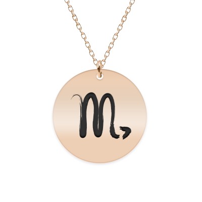 Colier argint 925 placat cu aur Roz personalizat cu semn zodiacal Scorpion foto