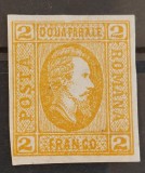 Romania 1865 - Alexandru-Ioan Cuza pe hartie vargata,Lp.15c