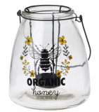Suport pentru lumanare Organic Honey, 13x13x15.6 cm, sticla, Excellent Houseware