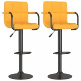 Cumpara ieftin Scaune de bar, 2 buc., galben mustar, material textil
