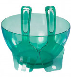 Bol Salata Cu Accesorii, Sterk, Plastic, Verde, 25 x 16 cm