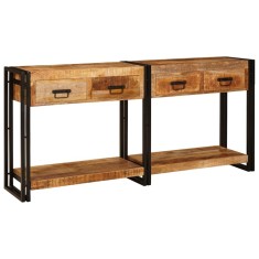 vidaXL Mese consolă 2 pcs Maro 160 x 33 x 75 cm Lemn de Acacia masiv