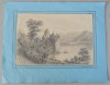 &quot;Castelul Chillon&quot; vechi desen sec 19, Peisaje, Carbune, Altul