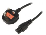 Cablu Alimentare 3x0,75mm&sup2; Mufă BS 1363, IEC C5, 1,8m, Negru