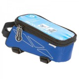 Geanta pentru bicicleta,suport de telefon impermeabil,prindre pe cadru, albastru