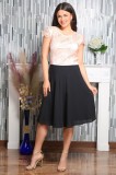 Rochie de Ocazie Melani Negru&amp;amp;Crem - 44Marimea, Yves