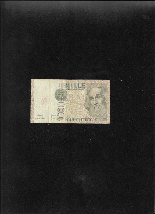 Italia 1000 lire 1982 seria025339 graffiti