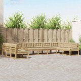 vidaXL Set de canapele de exterior cu pernă 10 pcs Alb și Bej 3387122