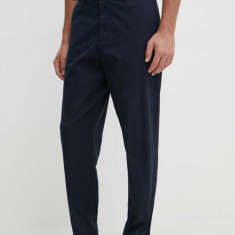 Armani Exchange pantaloni barbati, culoarea albastru marin, mulata, 3DZP07 ZN3TZ