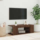 Comodă TV cu lumini LED, stejar maro, 90x39x30 cm