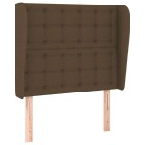 Cumpara ieftin Tablie de pat cu aripioare maro inchis 103x23x118/128 cm textil